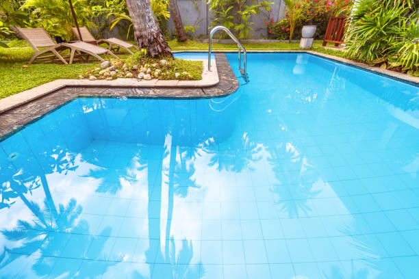A luxury pool in a neighborhood in Florida.