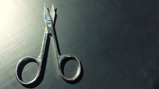 istock small nail scissors on a dark background, nail scissors, small scissors 1073687018