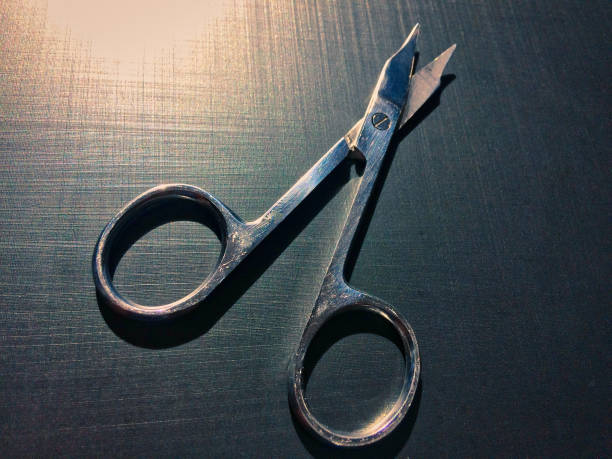 istock small nail scissors on a dark background, nail scissors, small scissors 1073687022
