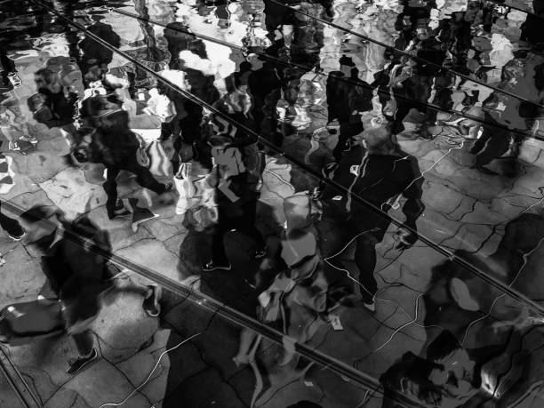 istock Busy City Sidewalk Abstract Background 1073700164
