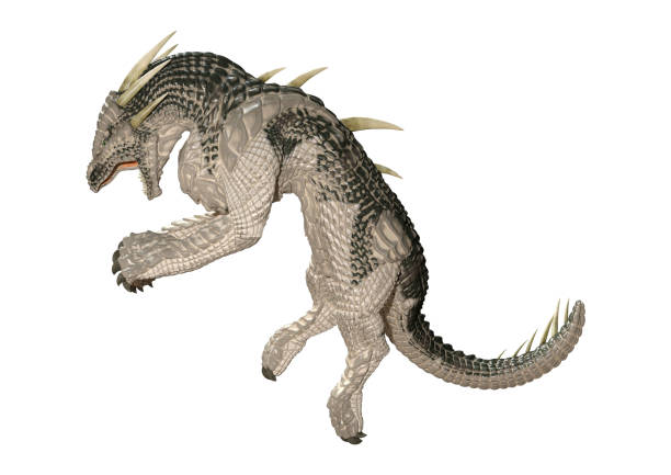 istock 3D illustration fantasy dragon on white 1073702062