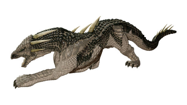 istock 3D illustration fantasy dragon on white 1073702066