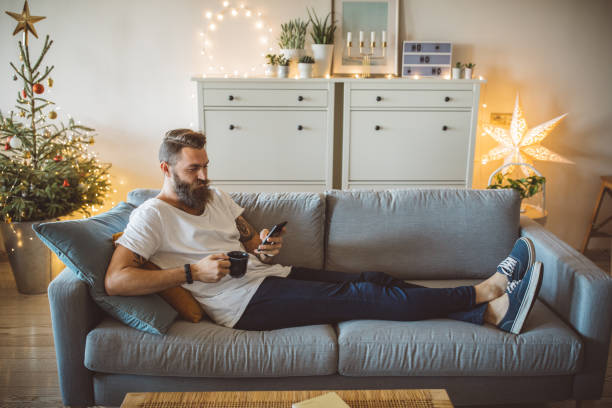 istock Lazy Christmas at home 1073717668