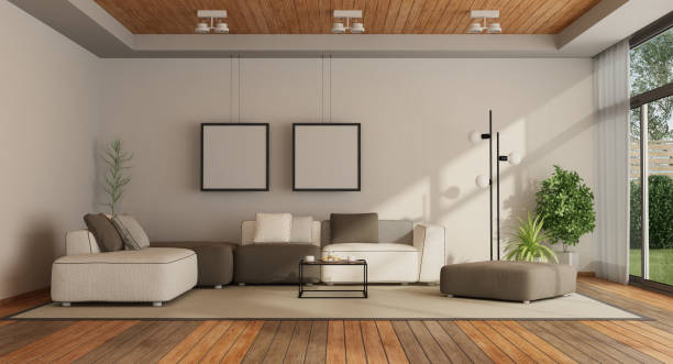 istock Living room in a modern villa 1073719278