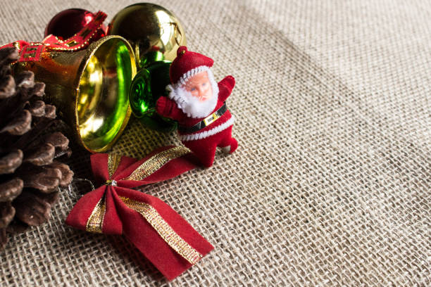istock christmas balls and ribbon on red background 1073719282
