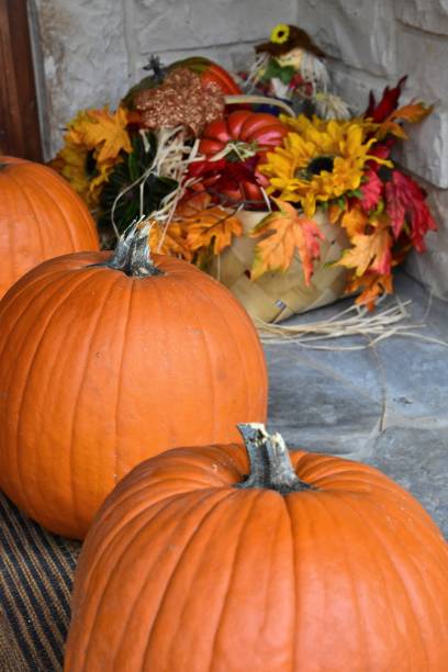 istock pumpkin decor outside the home 1073719568
