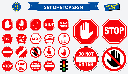 set of stop sign. easy to modify