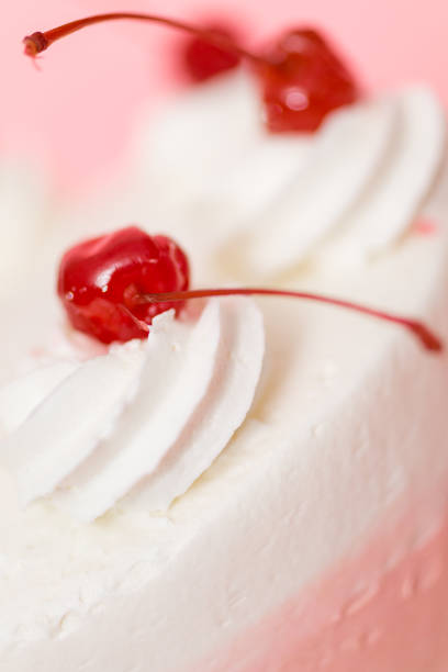 Birthday Spumoni cake on pink background.