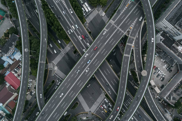 istock Aerial view of highway and overpass 1073737878