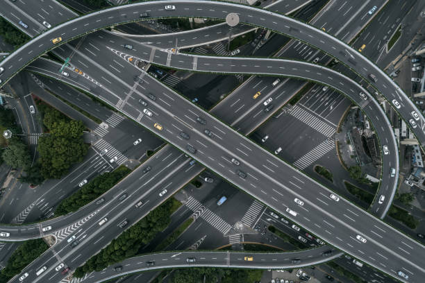 istock Aerial view of highway and overpass 1073737882