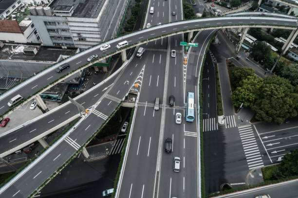 istock Aerial view of highway and overpass 1073737912