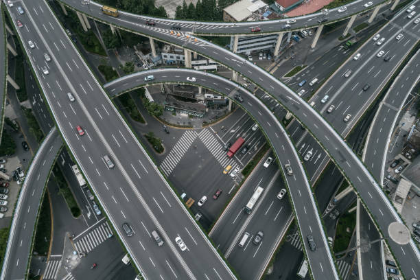 istock Aerial view of highway and overpass 1073737966