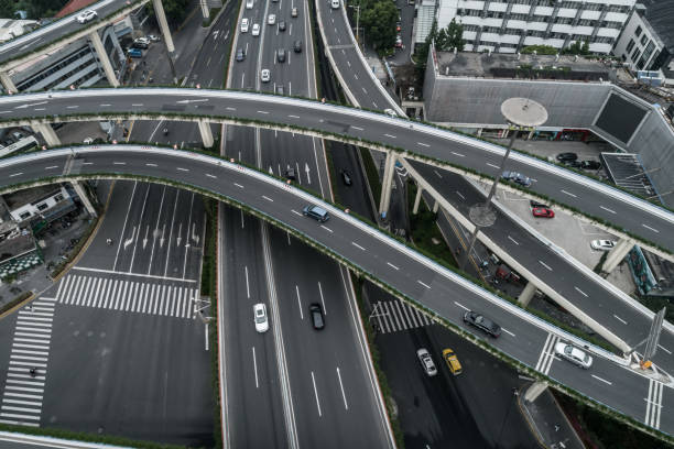 istock Aerial view of highway and overpass 1073737970
