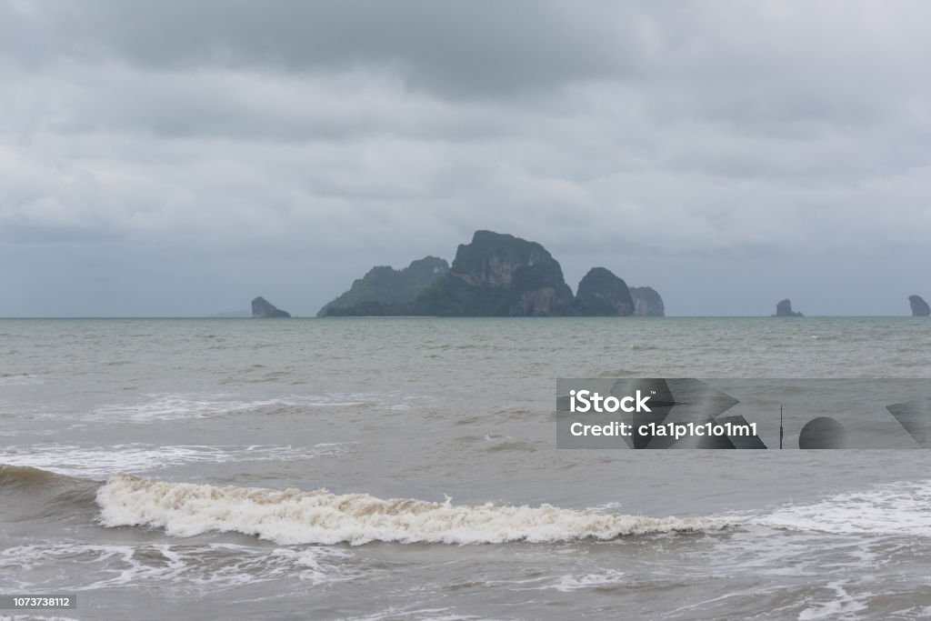 The scenic view on a sea with islands and the cliffs Ao Nang Stock Photo