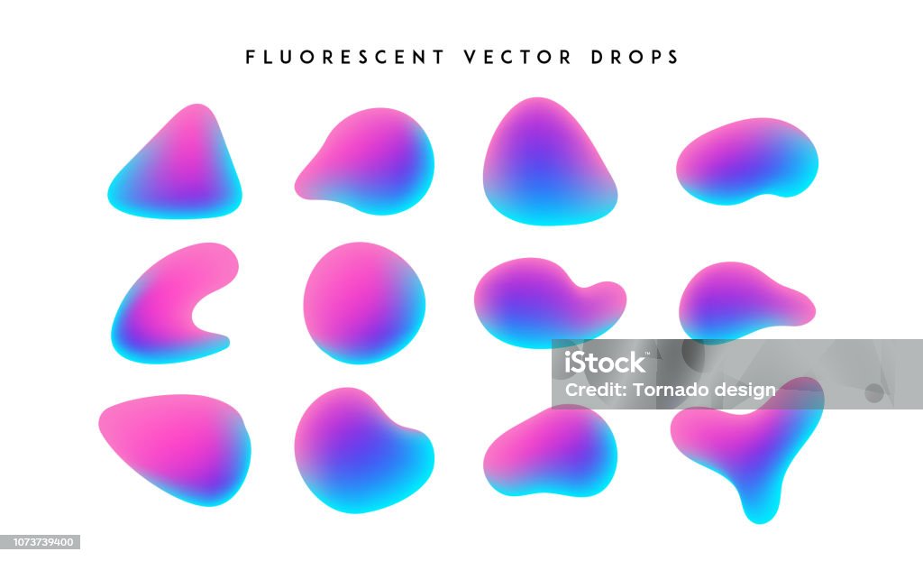 Gradient vivid shapes. Modern abstract colorful vector fluid collection. Shape stock vector