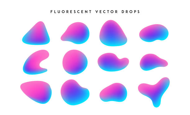 Gradient vivid shapes. Modern abstract colorful vector fluid collection. Gradient vivid shapes. Modern abstract colorful vector fluid collection. liquid stock illustrations