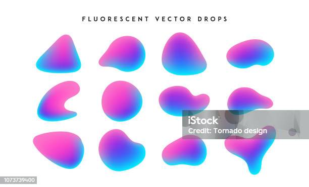 Gradient Vivid Shapes Modern Abstract Colorful Vector Fluid Collection Stock Illustration - Download Image Now