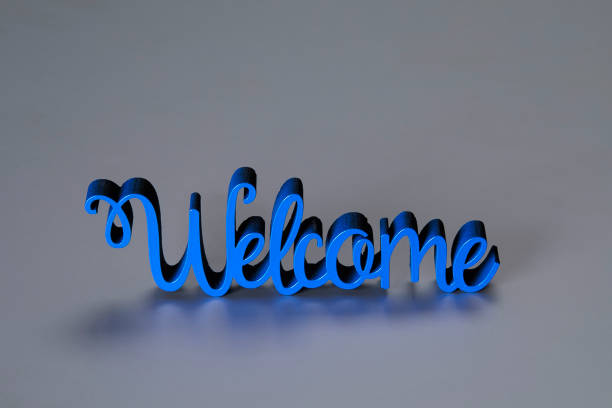 istock Blue word Welcome and space for copy 1073746222
