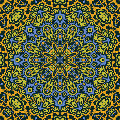 Traditional Classic Oriental Mosaic Ornament Works - seamless high resolution and quality pattern tile for 2D design and 3D as background or texture for objects - ready to use.