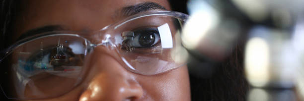 istock Black female chemist student conducting research 1073763666
