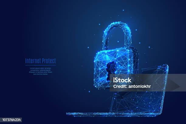 Blocca Sul Portatile Protezione E Protezione Dei Dati - Immagini vettoriali stock e altre immagini di Misure di sicurezza