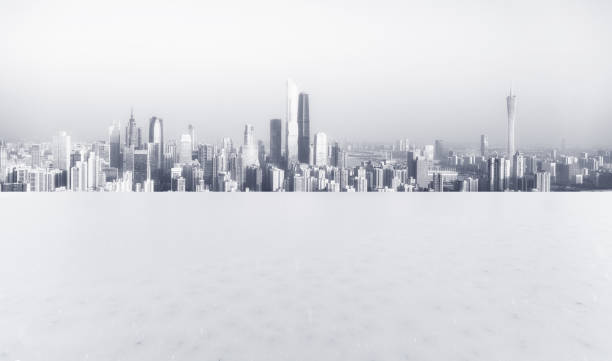 istock Panoramic skyline and buildings with empty white ground in Guangzhou 1073771110