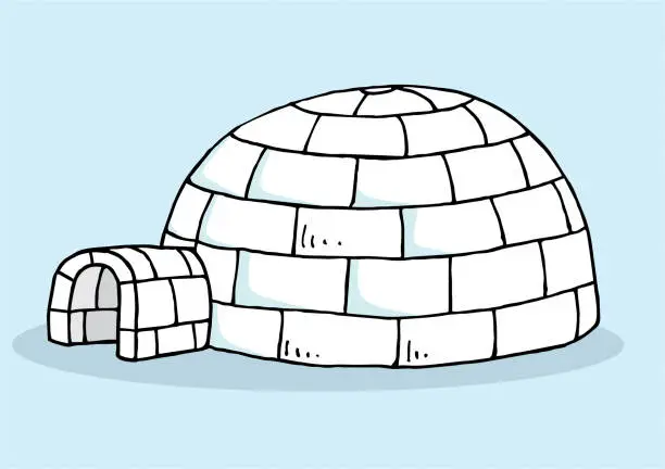 Vector illustration of Hand-drawn igloo