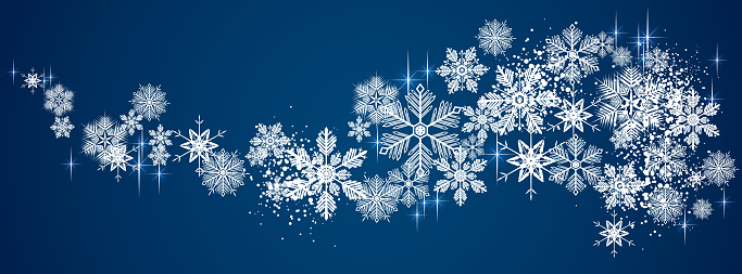 Sweet winter snowflakes full vector large banner