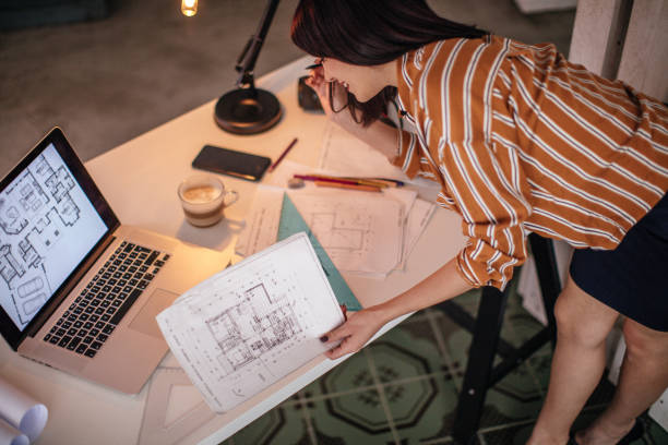 istock Female designer in office working 1073786274