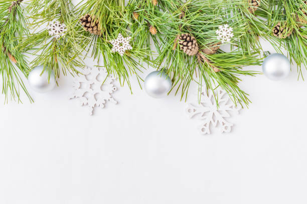 istock Holiday background with christmas branches 1073786904
