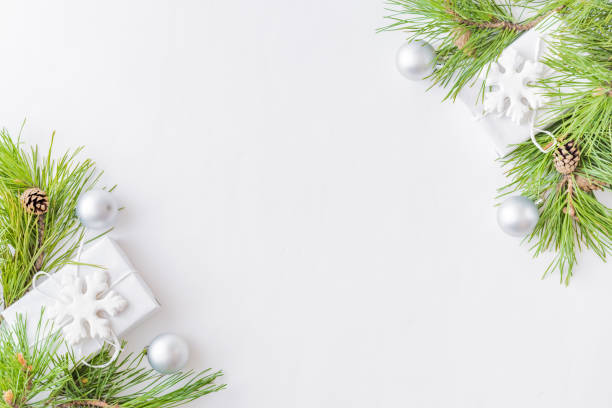istock Holiday background with christmas branches 1073786932