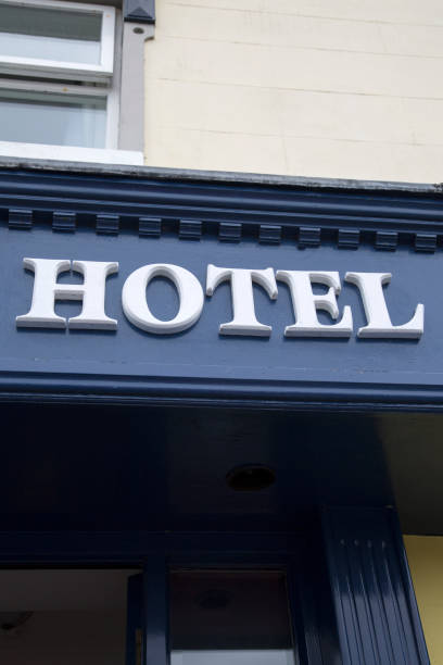 istock Hotel Sign on Building 1073787926