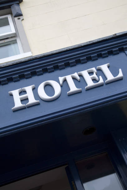 istock Hotel Sign on Building 1073788022