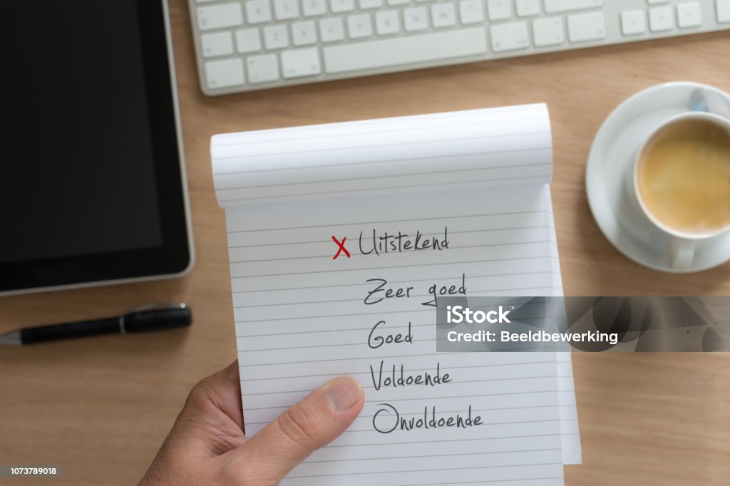 Questionnaire Notepad Dutch Questionnaire Excellent On Notepad Stock Photo - Download Image ...