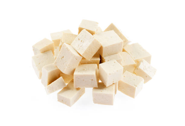 istock White Tofu  on the White background 1073791700