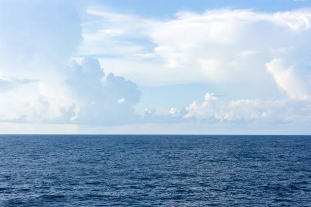 istock Ocean surface and cloudy sky for natural background. 1073793806