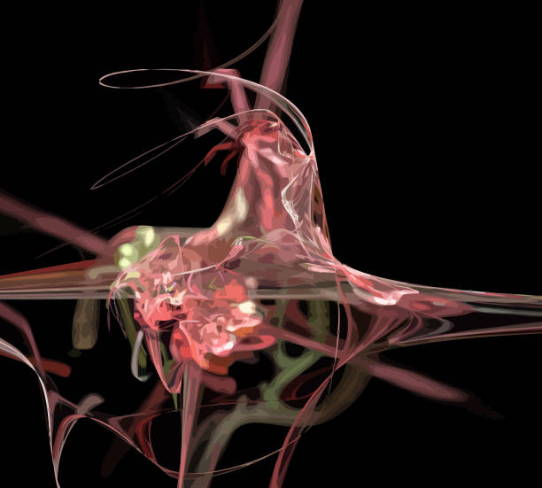 istock image of one Digital Fractal on Black Color 1073794214