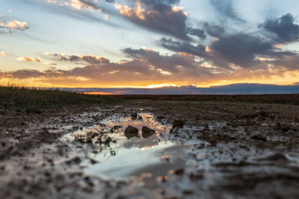 Sun setting at the Tallgrass Prairie National Preserve in Kansas