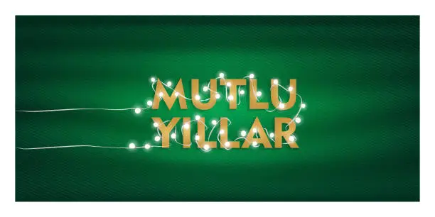 Vector illustration of mutlu yıllar. Translation from Turkish, Happy New Year, vector illustration.  1 January