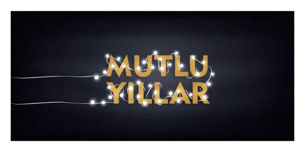 Vector illustration of mutlu yıllar. Translation from Turkish, Happy New Year, vector illustration.  1 January