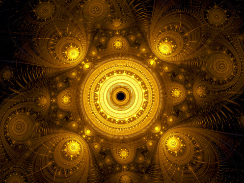 Abstract esoteric or mystical background - computer-generated image. Fractal art: precious jewelery or unusual mandala. For web design, cards, puzzles.