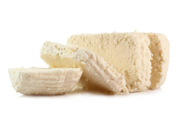 istock Capreggio Goat Cheese. Isolated on white background. 1073815108
