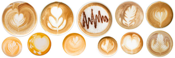 istock Top view set of latte art 1073816052