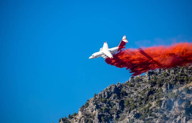 istock Slurry Bombers fight wildfires. Aerial fire fighting 1073819112