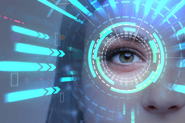 istock Woman face, bright blue hud 1073835930