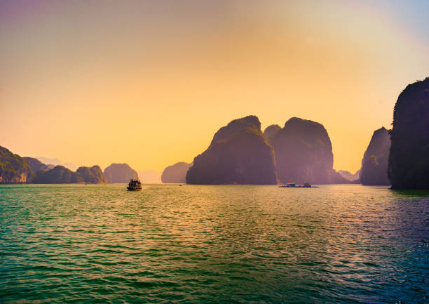 istock Vietnam Halong Bay beautiful sunset landscape 1073845272