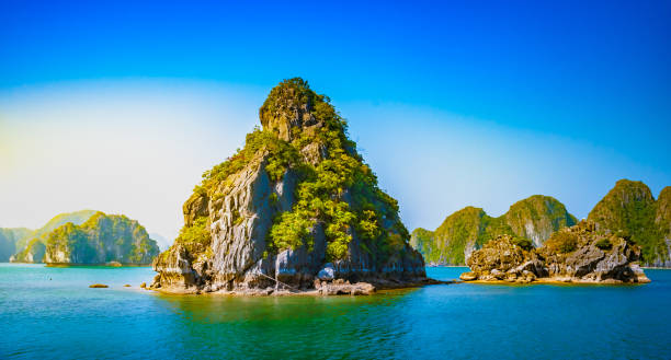 istock Vietnam Halong Bay beautiful sunset landscape 1073845274