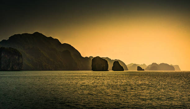 istock Vietnam Halong Bay beautiful sunset landscape 1073845344