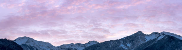 istock winter mountain landscape panorama at sunset with a colorful sky 1073862814