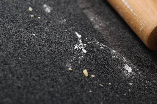 istock Granite Slab with Remains of Flour in Cooking Process 1073870622